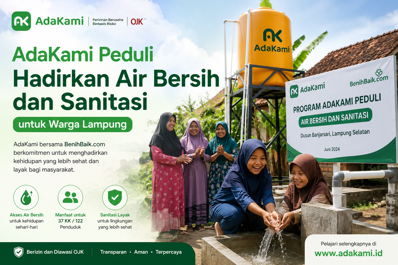 AdaKami Peduli Hadirkan Air Bersih dan Sanitasi untuk Warga Lampung